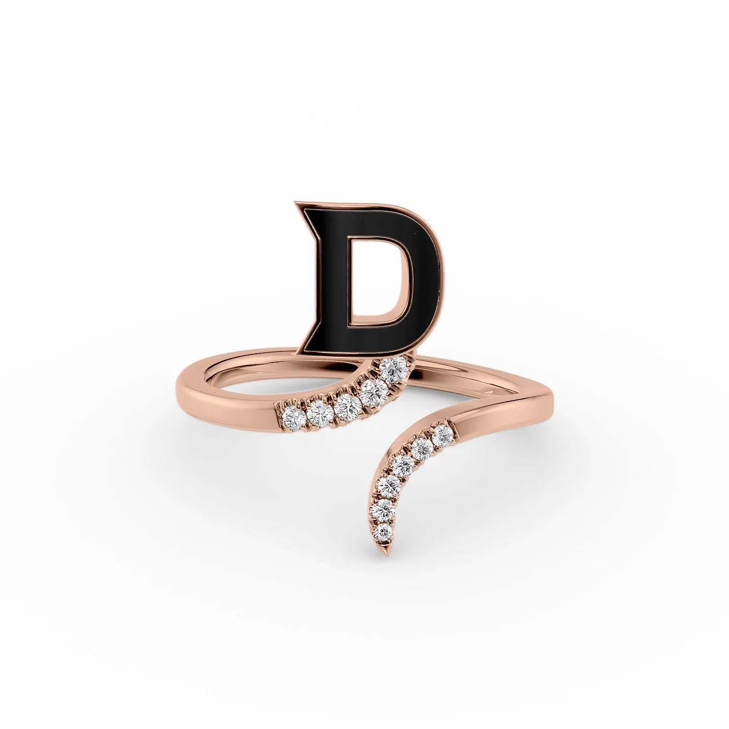 Dew by PB Silver-plated 925 Sterling Silver Stone Studded Initial D Ri –  www.pipabella.com